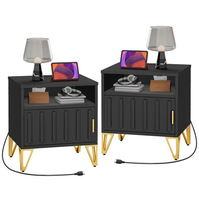Table de chevet avec station de charge