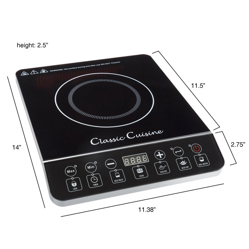Induction Cooktop - Multifunctional 1800W Electric Stove Top - Hot Plate with Built-In Safety Tools and 10 Power Settings