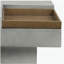 Table basse grise patinée avec plateau et base carrés