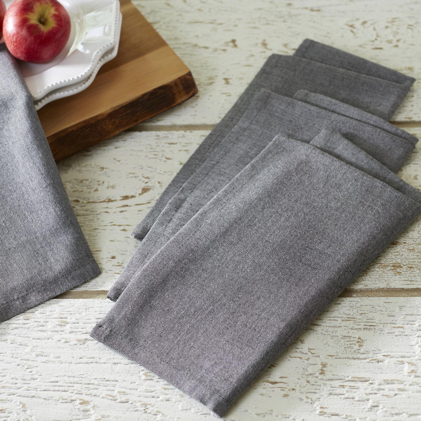 Caron Reversible Cotton Napkin, Black
