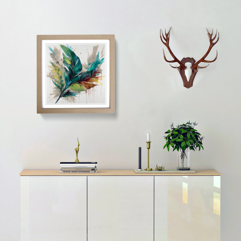 Tropical Leaf - Single Picture Frame Print on Wood, Oak