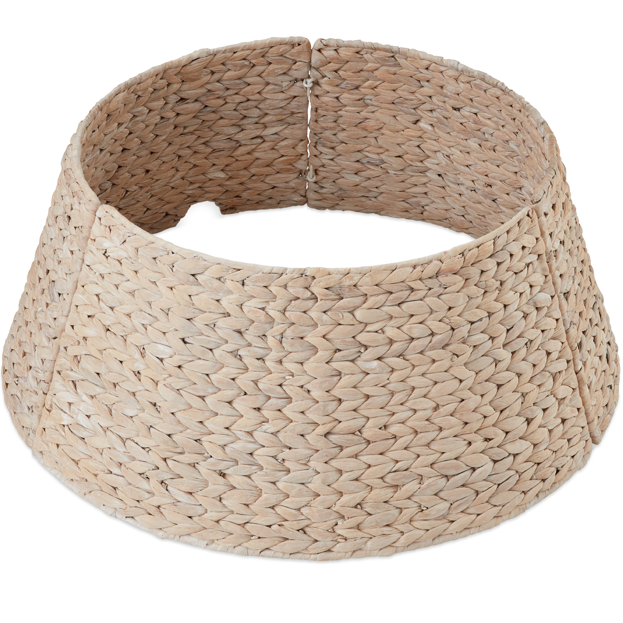 Rattan Tree Collar, Washed White, 10" H x 24" W