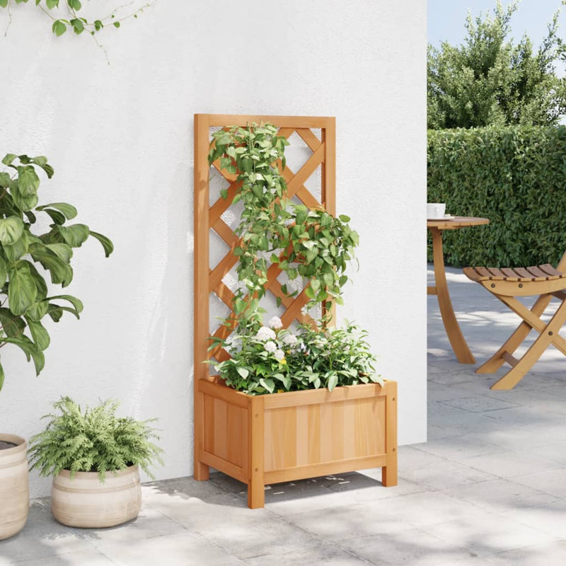 Wood Pot Planter, 35.4" H x 15.7" W x 11.8" D, Brown