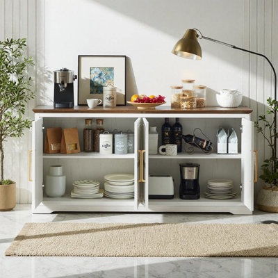 Buffet Bargamin Farmhouse avec portes surélevées et rangement