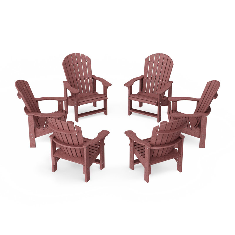 Ensemble de 6 chaises héritage Heritage Adirondack, Cerisier