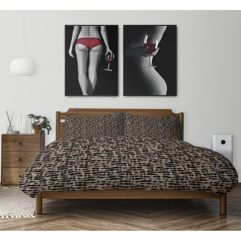Polyester Abstract Duvet Cover, Queen Duvet Cover + 2 Standard Pillowcases