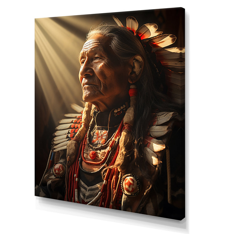 Yanisa Native Art Grandfather Suns, H 20 po x l 12 po x P 1 po, Toile tendue