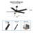 Kevie 52 Inch Pull Chain Ceiling Fan with Light