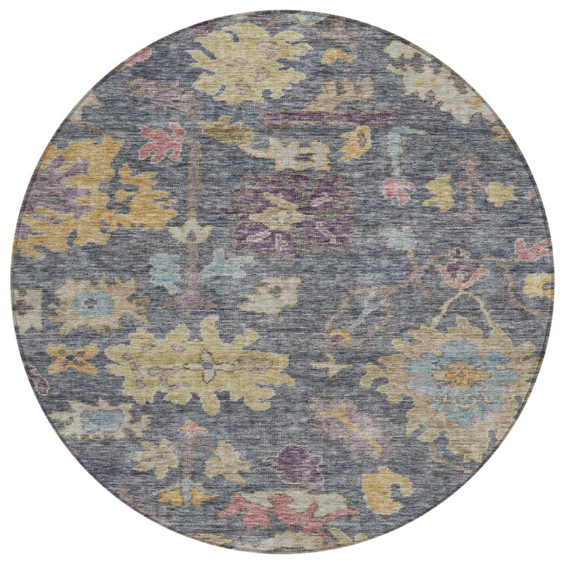 Tapis intérieur / extérieur bleu Tirana , 8 pi x 8 pi