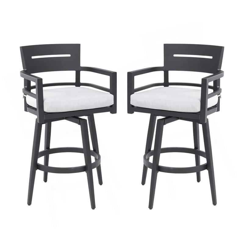 Chaises de bar pivotantes 2 pièces Modern Modern, Blanc
