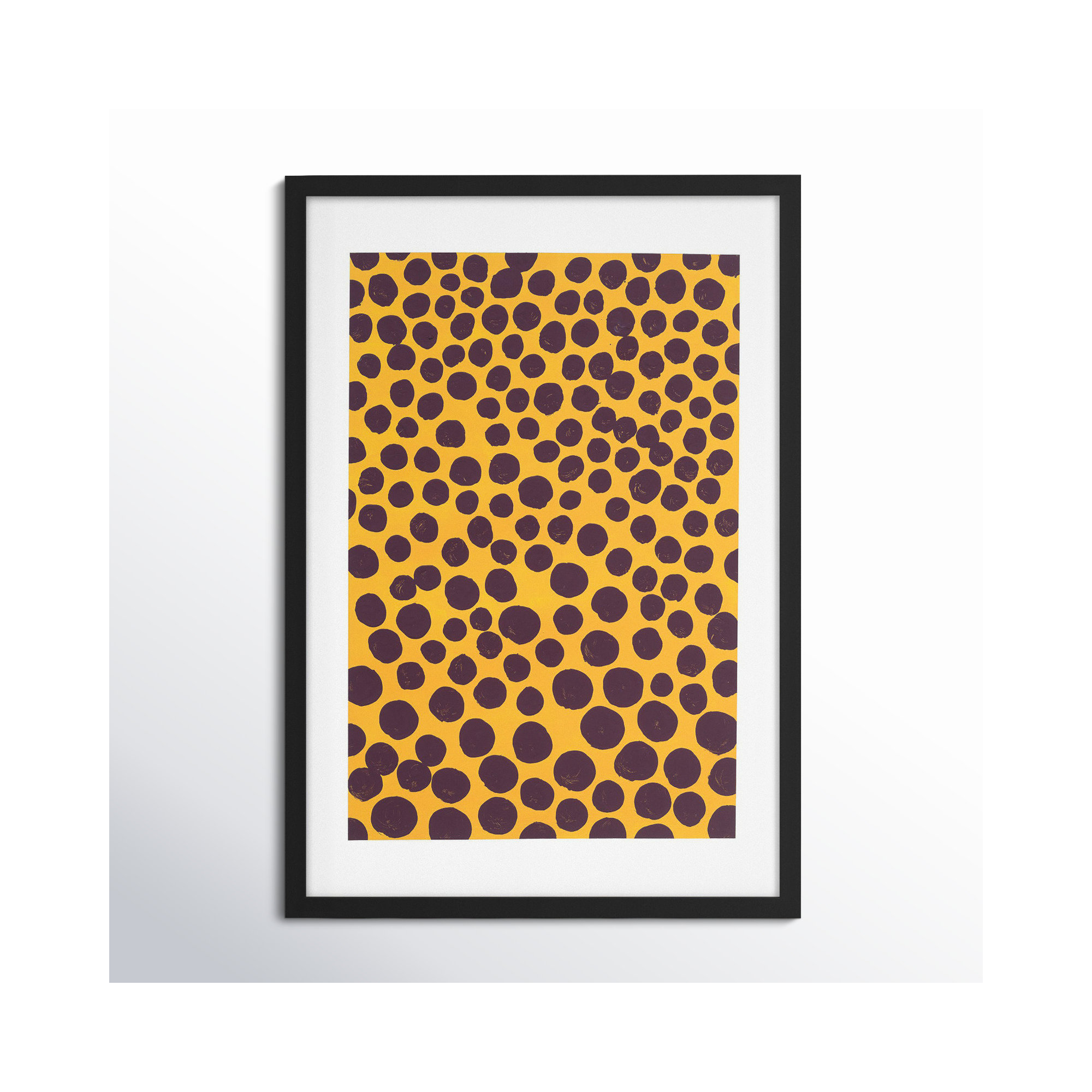 Maroon On Pumpkin by Michela Sorrentino, 38" H x 26.5" W x 1.25" D, Black