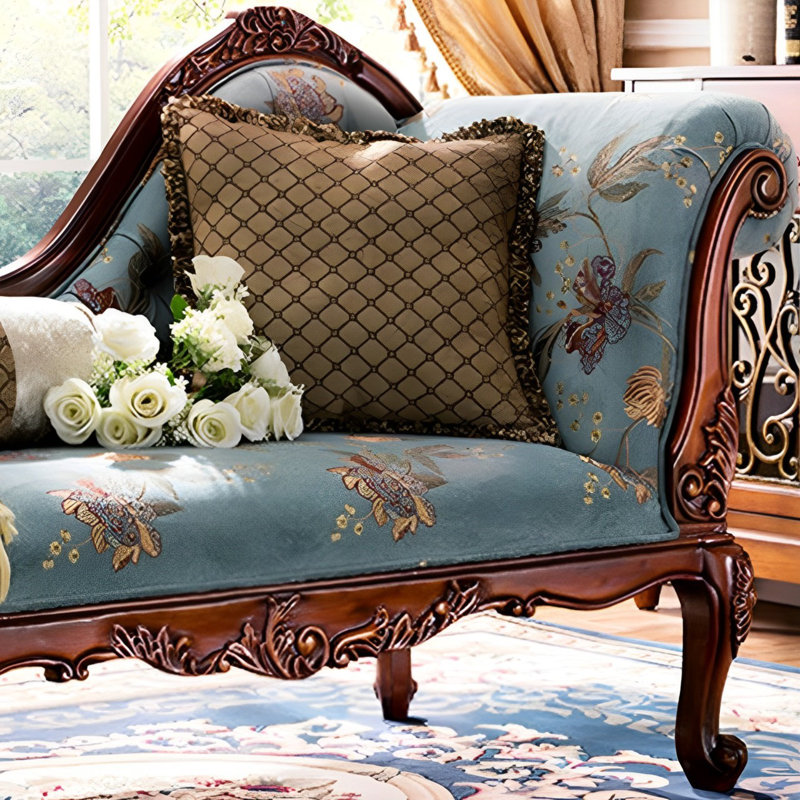 Chaise longue rembourrée Elegant, Accoudoir à droite (vu de face), Brun foncé