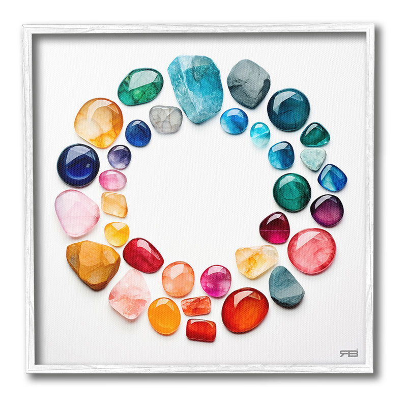 "Gradient Gemstones In Circle" par RB sur toile, H 17 po x l 17 po