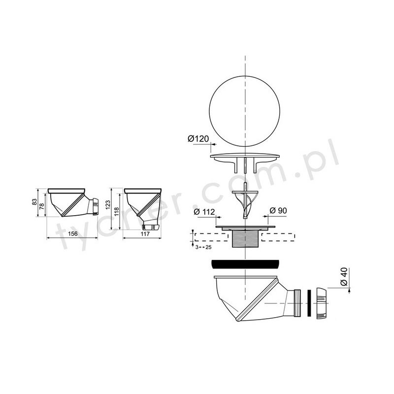 Dedakia 15.6cm Lift and turn Waste