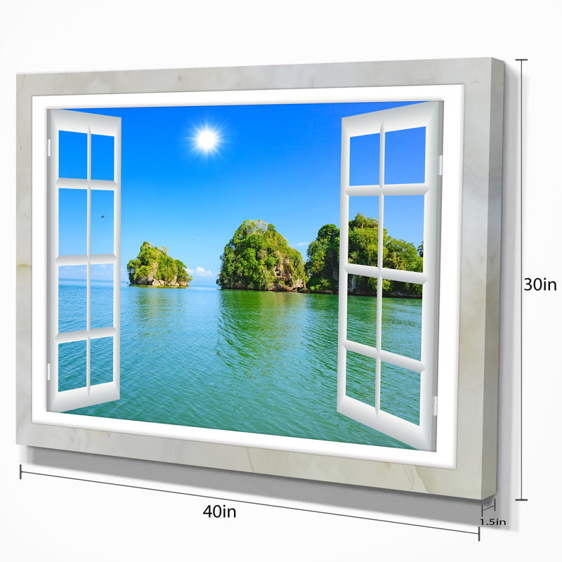 «Open Window to Ocean Islets», reproduction, H 30 po x l 40 po x 1,5 po, Bois