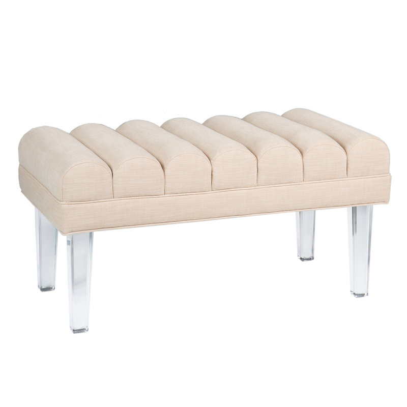 Lana Upholstered Bench, 18" H x 35" W x 18" D, Chartres Pebble