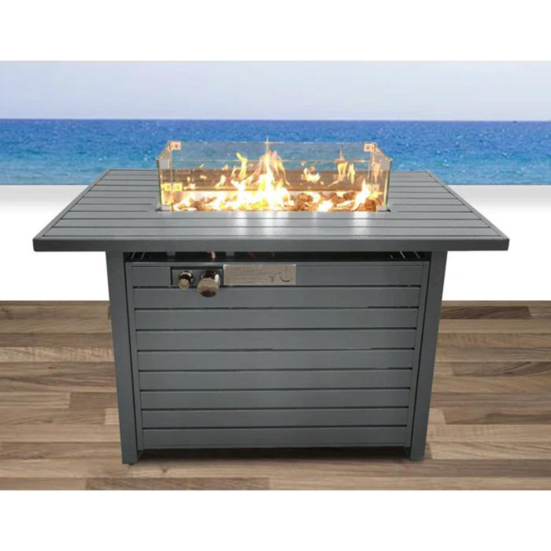 Steel Propane Fire Pit Table with Lid