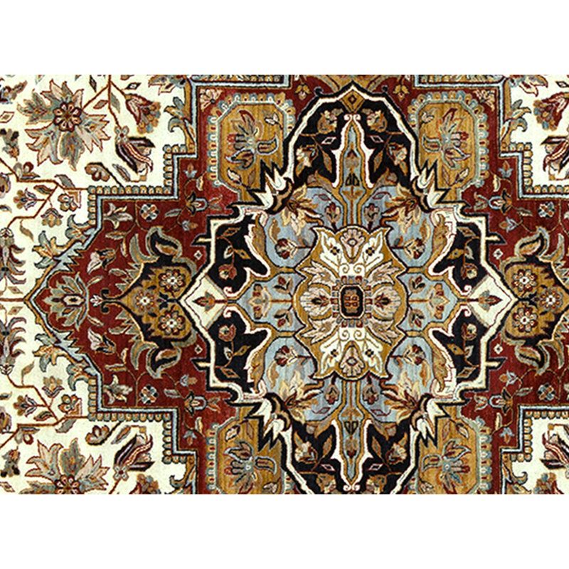 High-Quality Hand-Knotted Cream And Black Area Rug
