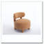 Chaise d'appoint Teddy en tissu avec dossier incurvé et pieds en bois massif-1838018425