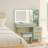 Boho Natural Rattan 43.3'' Wide Vanity With Led Mirror And Stool-1073375769
