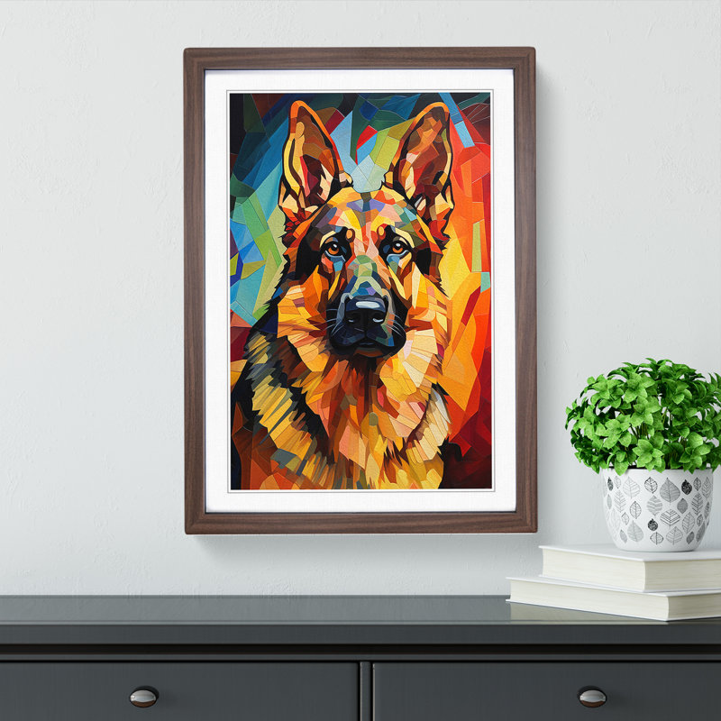 Single Picture Frame Print on Wood, 64cm H x 46cm W, Walnut Framed