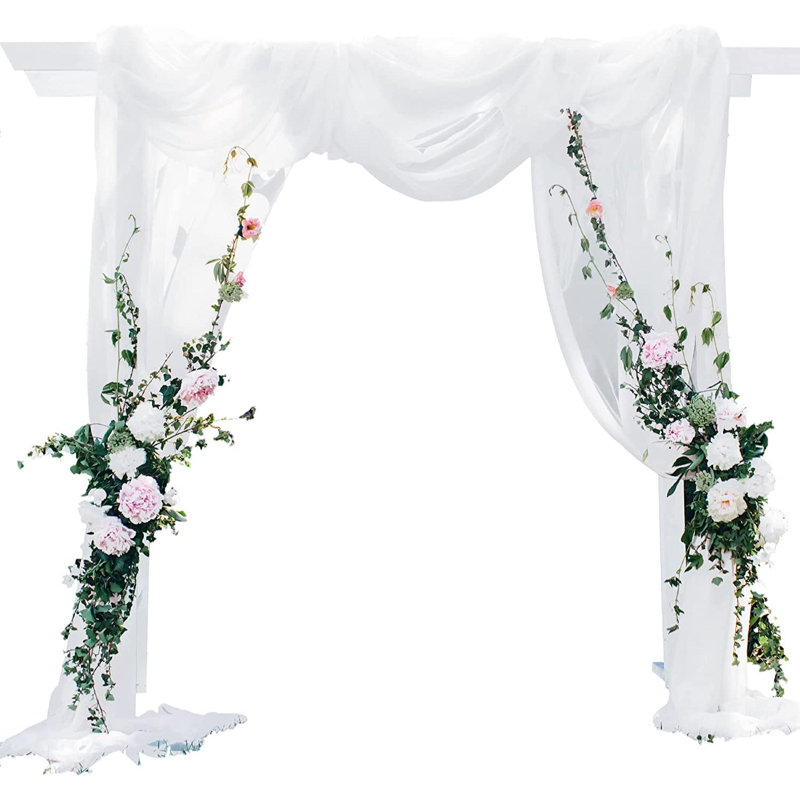Deconovo Net Curtains Solid Semtransparent Voile Valance Sheer Voile Curtains For Living Room Set Of 1