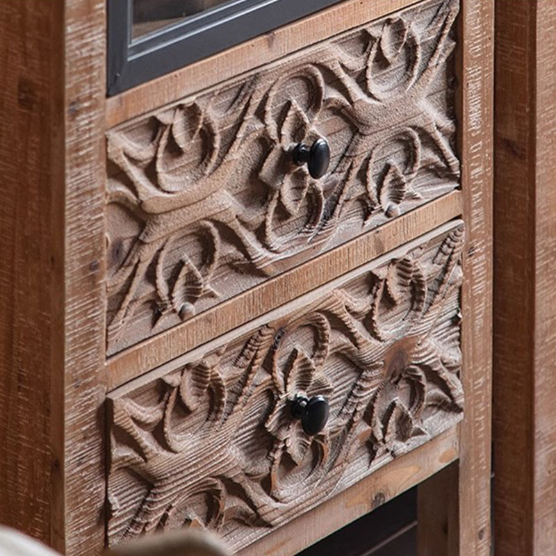 Burlywood Solid Wood Display Cases