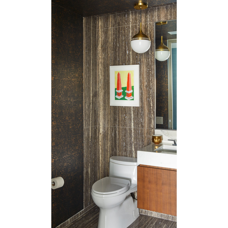 Rio 1 - Light Pendant, Antique Brass, 12" H x 8" W x 8" D