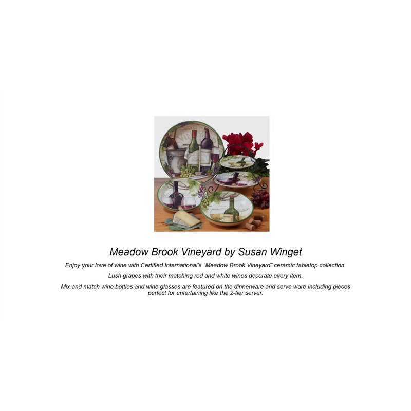 Meadow Brook Vineyard Ceramic Salad Plates Set of 4