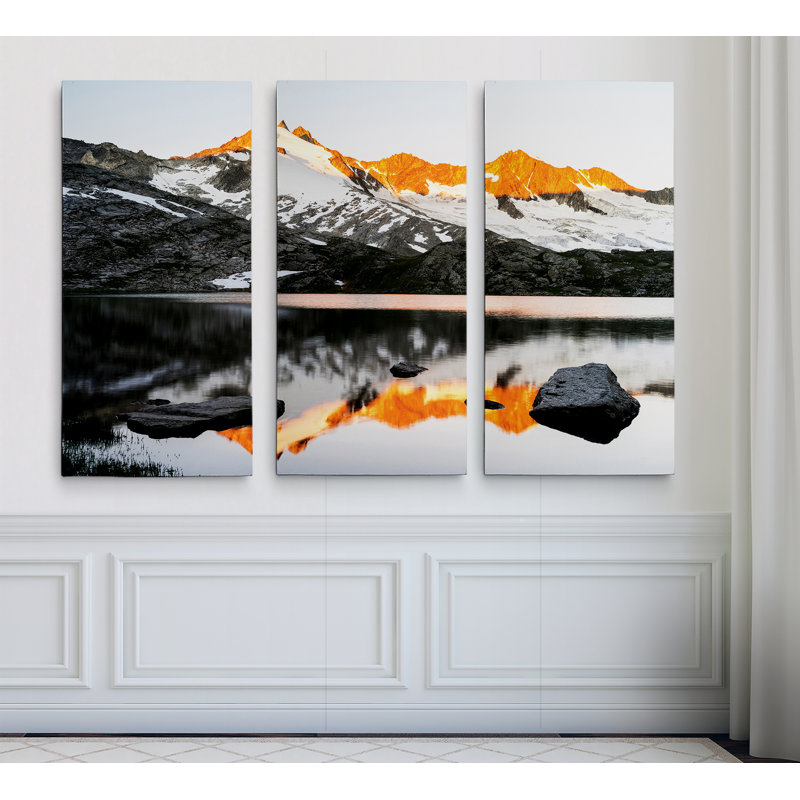 «Sunrise at Upper Lake Gerros», reproduction de photo à multiples images sur toile tendue, H 32 po x l 48 po