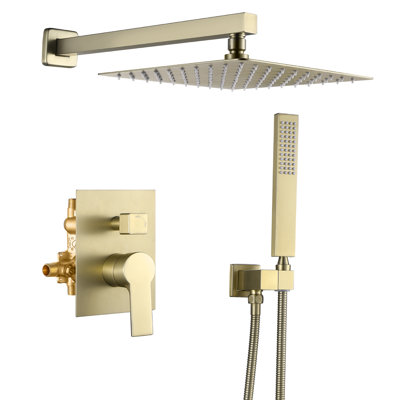 Système de douche à pluie de 10 pouces avec pomme de douche à main Topcraft
