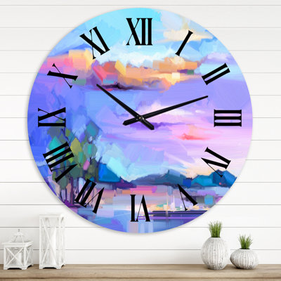 Horloge murale impressionniste avec paysage II
