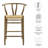 Amish Wood Bar Stool In Teak-108891646-108891644