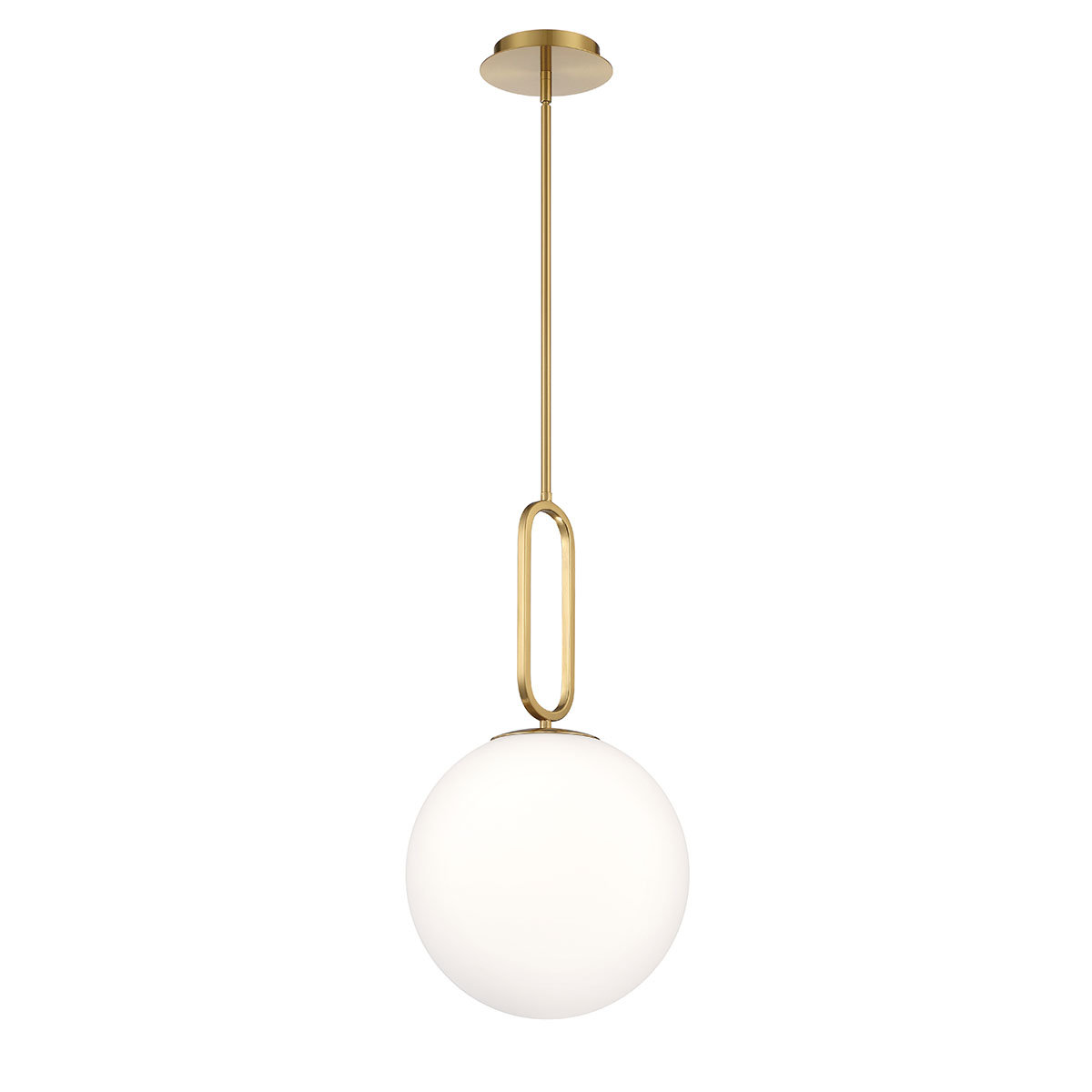 Single Light Glass Dimmable Pendant, 22.75" H x 11.75" W x 11.75" D, Gold