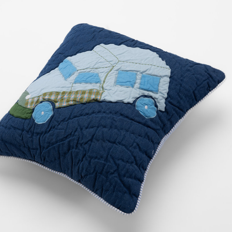 DAMASK BLUE PILLOW 18X18