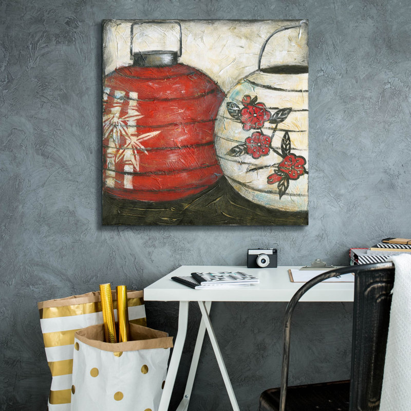 "Epic Graffiti" New Year Lanterns 1 "par Chariklia Zarris, art mural sur toile, 26 po x 26 po