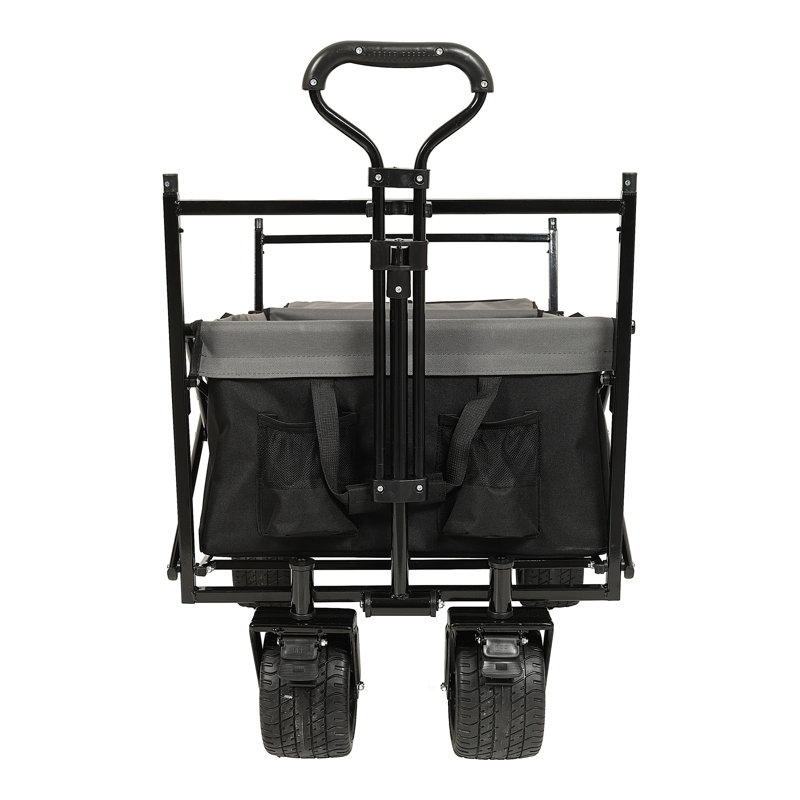 480Lbs Collapsible Wagon with Canopy, Grey/Black