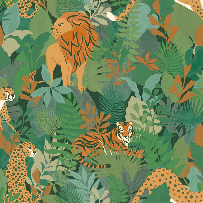 Freidin 53cm x 10.5cm Matte Wallpaper Roll, Green