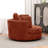 49.6"W Slipcovered Oversized Accent Barrel Chair, Chenille Swivel Club Chair With Metal Base-1725631863