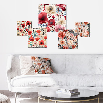 Weishaar - Ensemble d'art mural floral de 5