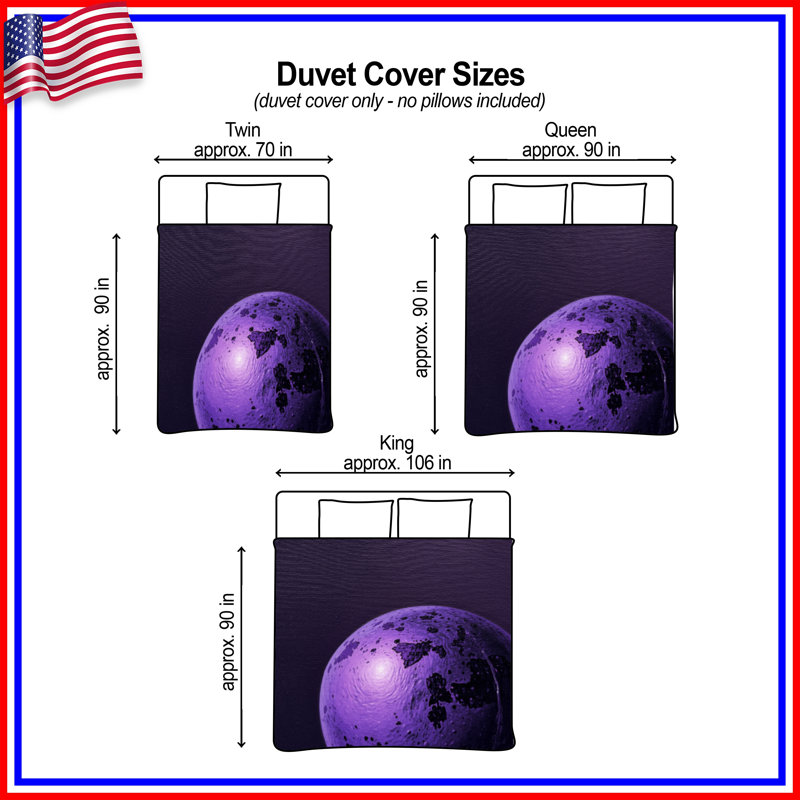 Housses de couette sphériques mauves, Grand lit