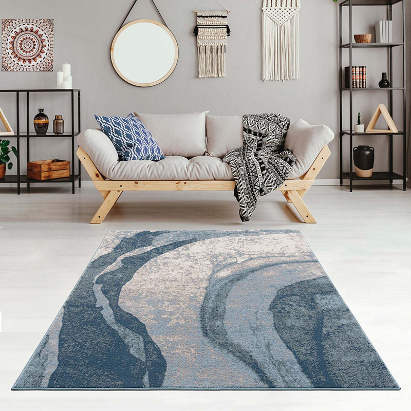 Tapis abstrait pour salon, chambre à coucher, Rectangle 5 pi 3 po x 7 pi