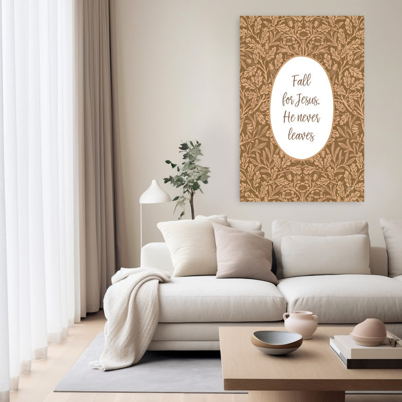 «Fall For Jesus», art mural abstrait contemporain d'automne, H 60 po x l 40 po