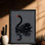 Art encadré noir, cygne noir à bec rouge, impressions rétro de style rétro-833935521