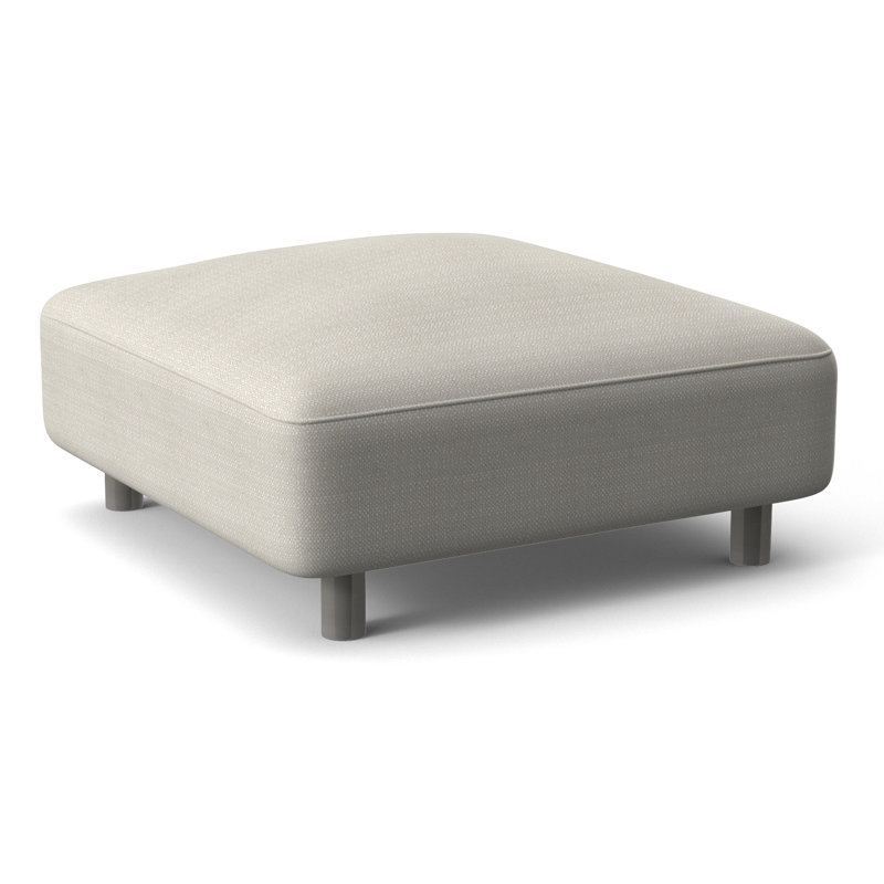 Avanni Outdoor Ottoman, Silver, White Sunbrella 6063-000