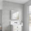Armoire à pharmacie 24 po x 26 po à miroir biseauté pour salle de bain - Porte qui s'ouvre à gauche, espace intérieur généreux, miroir HD, bois d'ingénierie robuste, rangement à charnière l 24 po x H 26 po avec porte ouverte, espace spacieux,