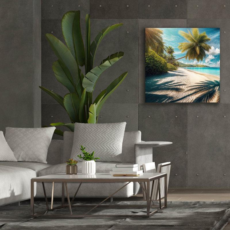  «Paradise Beach 5» par Rey Klimt, art mural sur toile, 37 po x 37 po, H 37 po x l 37 po
