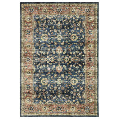 Tapis bleu / rouille Jacqueli