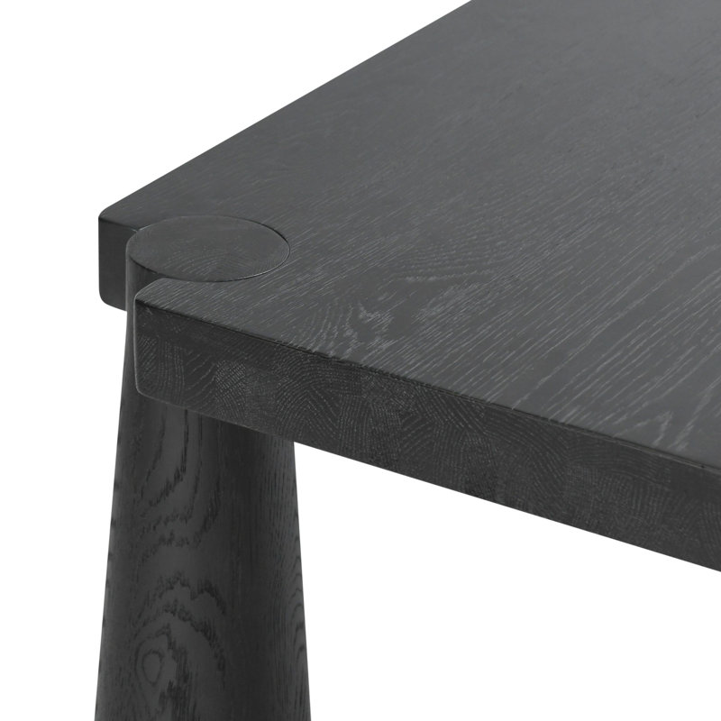Atrop 102" Oak Wood Dining Table, Black