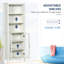 Grande armoire de rangement pour salle de bain avec tablette à 3 niveaux, armoire à porte en verre, tour à linge autoportante avec tablettes réglables
